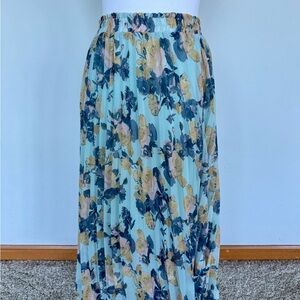 Disney x Cinderella Floral Gauze Pleated Midi Skirt | Lined | Like New | S